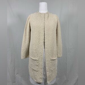Mango Beige Textured Cardigan Jacket - Size 6